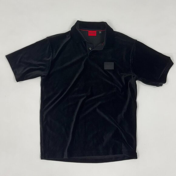 Hugo Boss Black Velour Polo Shirt - Picture 1 of 7